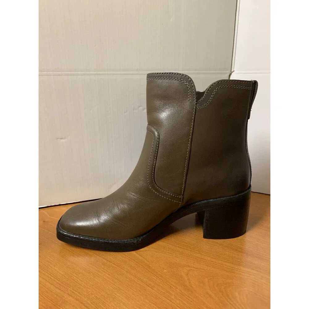 Naturalizer Emmy Brown Leather Booties‎ Size 8.5M Side Zip
